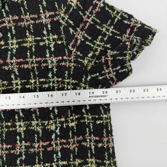 Tuckernuck Jackie Holly Tinsel Tweed Short Sleeve Dress Black Size Large Festive - Picture 8 of 9